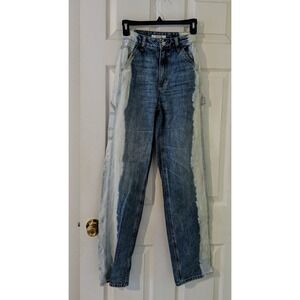 Pacsun Womens Sz 23 90s Boyfriend Carpenter Jeans‎ 2 Tone High-Rise 100% Cotton
